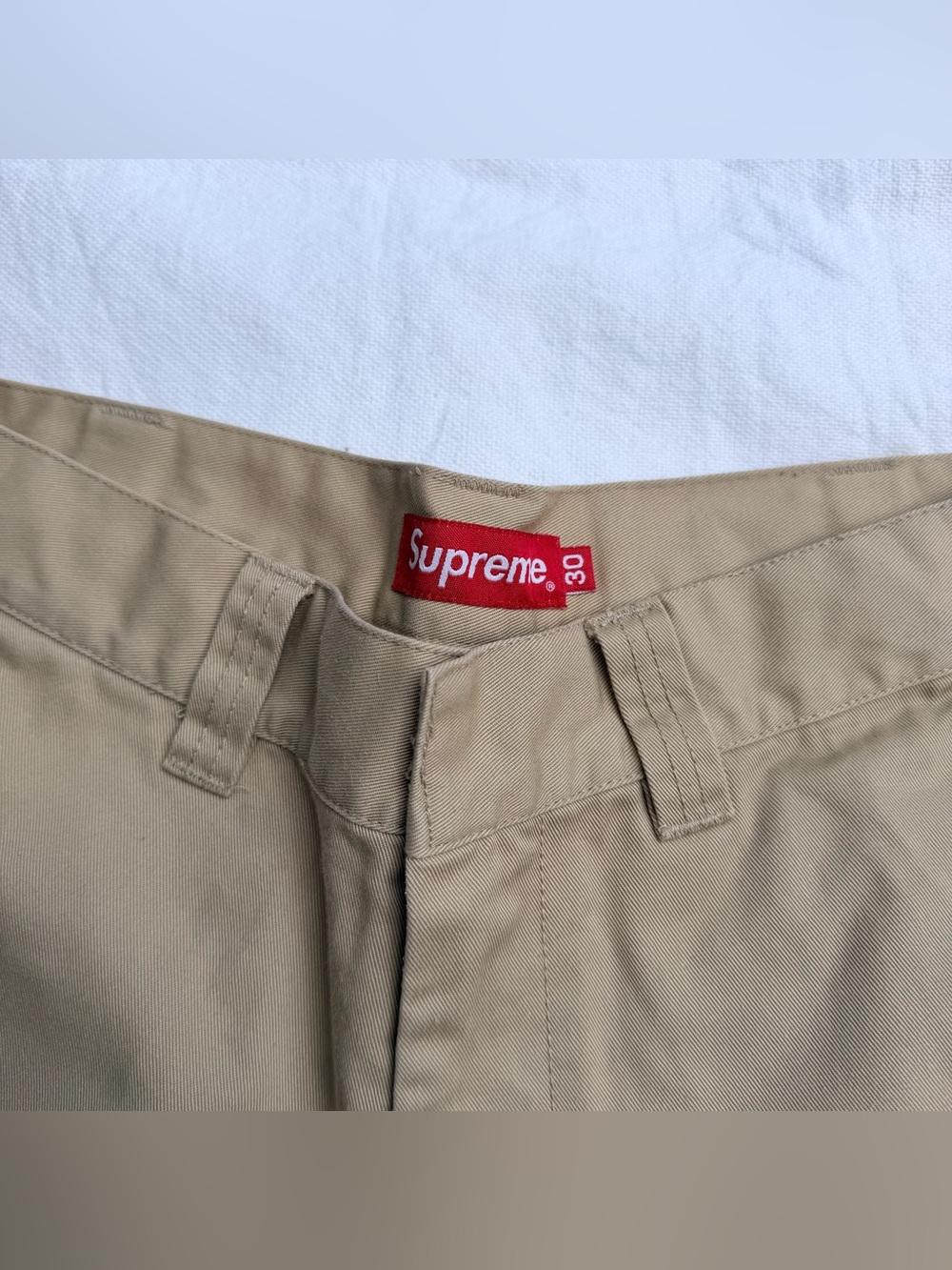 Supreme Mother Mary Cut Off Khaki Shorts - Picture 2 of 4